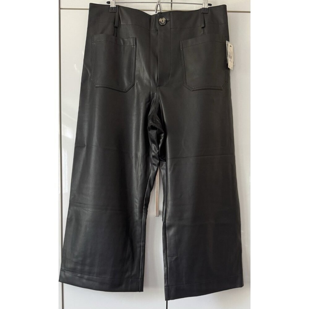 NWT Size 24W - The Colette Faux-Leather Crop Wide-Leg Pants Maeve (NWT US$ 148) - Picture 10 of 16